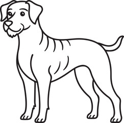Dog vector silhouette outline image 