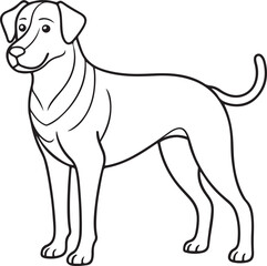 Dog vector silhouette outline image 