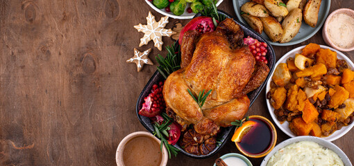Christmas festive dinner with traditional dishes