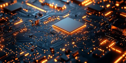 Obraz premium Technology microchip background