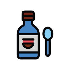 Cute medical icons in flat design symbols illustration Clipart Eps
