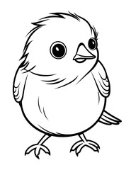 Fototapeta premium Beautiful Canary Coloring Page, Yellow Bird Colouring Design for Your Corporate Books and Business Graphic Resource or Creative Project, Ai Generative