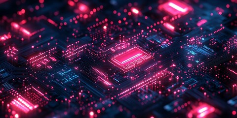 Obraz premium Technology microchip background