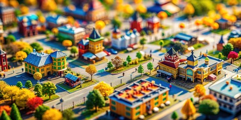 "Isometric Tilt-Shift Focus on Intricate Geometric Patterns"