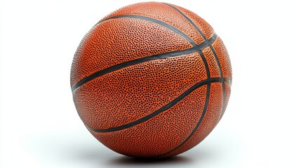 Fototapeta premium Classic Orange Basketball on White Background