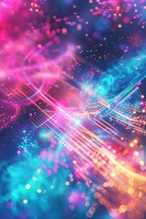 Fototapeta premium Futuristic Neon Celebration Background for New Year Tech Designs