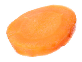Slice of fresh ripe carrot isolated on white