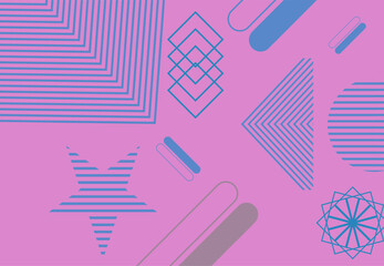 Abstract geometric background with diagonal lines and shapes.