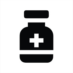 Cute medical icons in flat design symbols illustration Clipart Eps