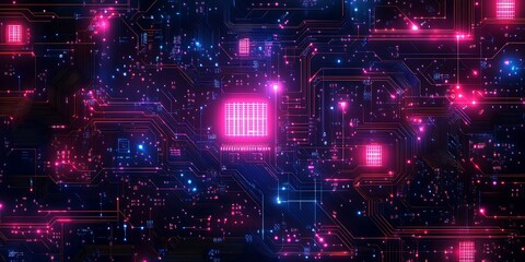 Fototapeta premium AI artificial intelligence technology microchip background