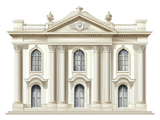 Obraz premium Classical building's elegant design isolated on transparent background