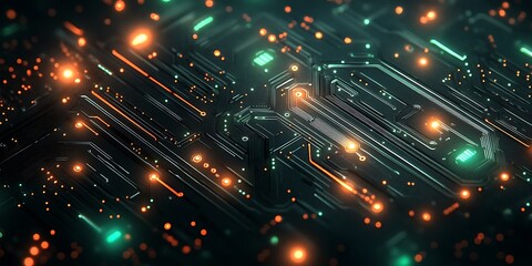 Fototapeta premium AI artificial intelligence technology microchip background