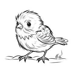 Beautiful Canary Coloring Page, Yellow Bird Colouring Design for Your Corporate Books and Business Graphic Resource or Creative Project, Ai Generative