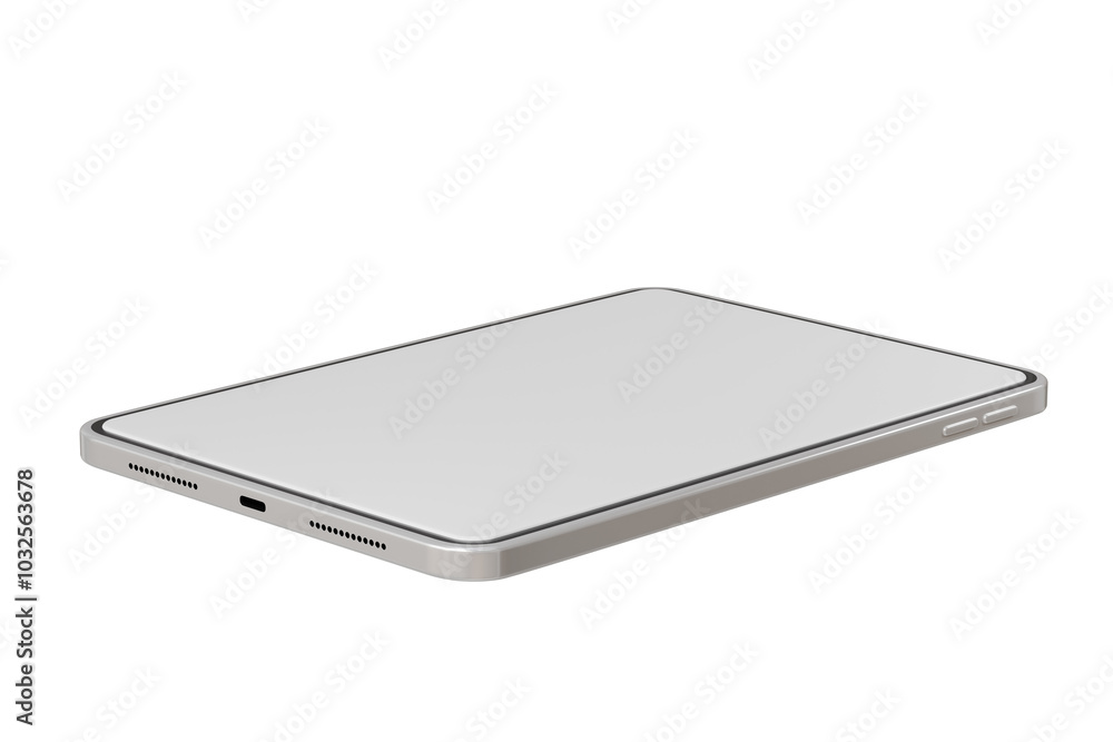 Poster 3d realistic tablet with blank white screen for mockup icon. minimal tablet computer empty screen ic