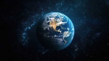 Obraz premium Earth in Space Against a Starry Background