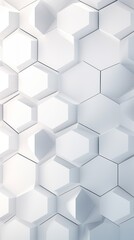 Naklejka premium White hexagon background. Honeycomb pattern. Close-up a surface made up of hexagonal shapes. Aesthetic, geometric, futuristic and modern design