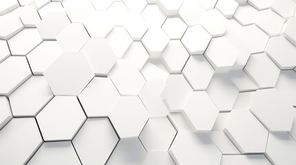 Fototapeta premium White hexagon background. Honeycomb pattern. Close-up a surface made up of hexagonal shapes. Aesthetic, geometric, futuristic and modern design