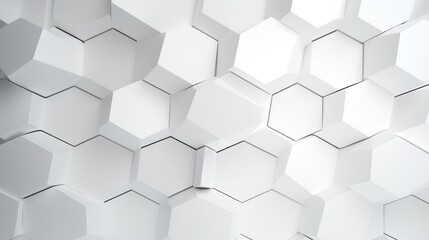 Naklejka premium White hexagon background. Honeycomb pattern. Close-up a surface made up of hexagonal shapes. Aesthetic, geometric, futuristic and modern design