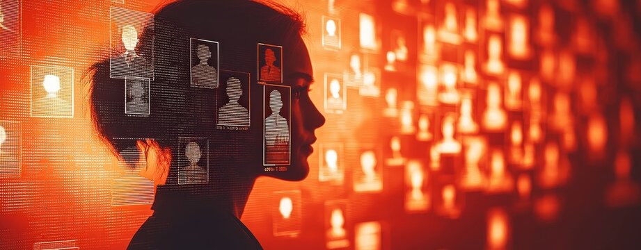 Exploring human connections in a digital era the intersection of technology and identity in a futuristic landscape