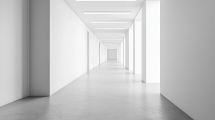Fototapeta premium Minimalist White Interior Hallway Design