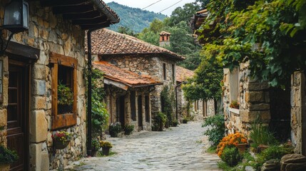 Traditional architecture in a quaint village, capturing the charm of rural life