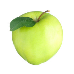 One fresh green apple isolated on white