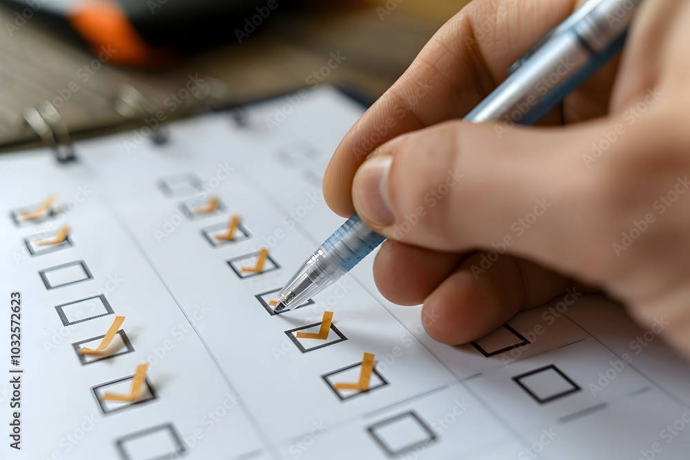 Poster Completing a Checklist with Precision and Focus