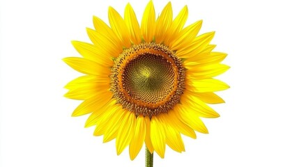 Fototapeta premium Vibrant sunflower on white, a captivating closeup of summer's golden beauty