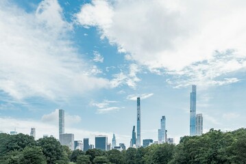 New York City Skyline billionaire row view from Central Park