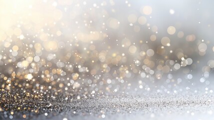 Elegant New Year's Sparkles: Minimalist Gold and Silver Particle Background for Design