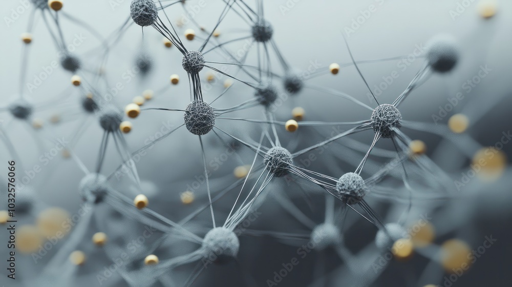 Aufkleber abstract network connection with nodes
