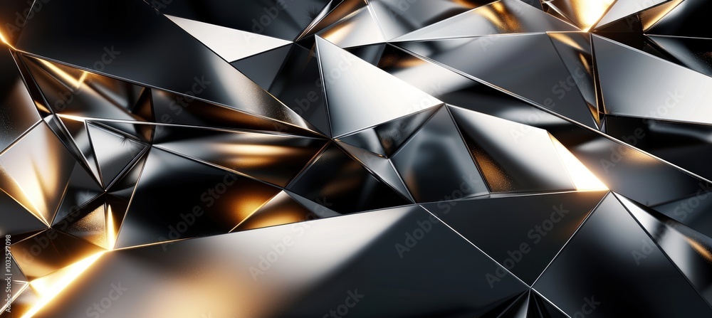 Poster elegant new year's background with abstract geometric patterns in silver and gold