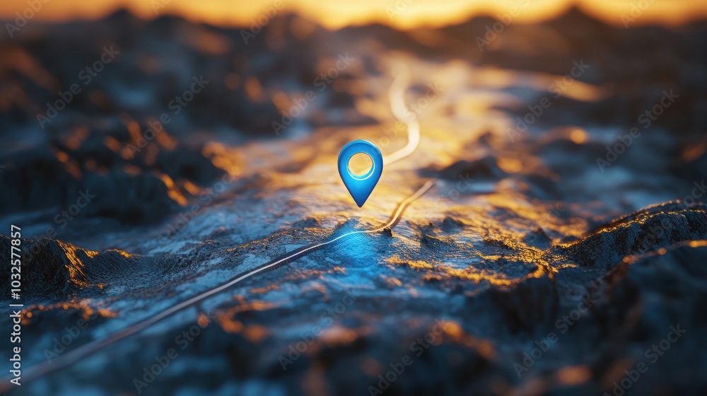Poster blue location symbol pin icon sign or navigation locator map travel gps direction pointer and marker