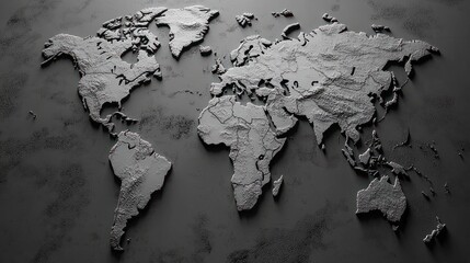 Black and white world map suitable for various projects