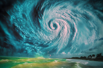 Hurricane Milton on Windy weather radar. 5 category storm hit Florida peninsula