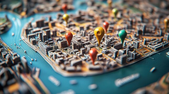 City Map with Pins