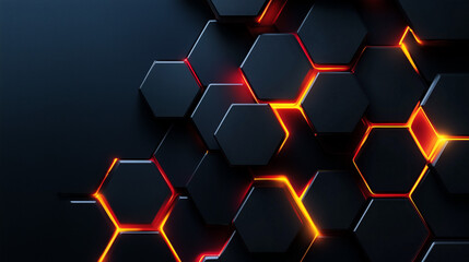 astarte.ai: Futuristic Hexagonal Pattern with Red Neon Glow