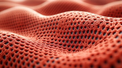 Close-Up of Red Mesh Fabric