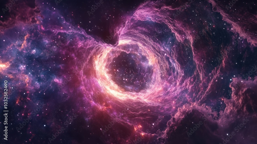 Wall mural dna strand in cosmic space, symbolizing the connection between life and the universe.