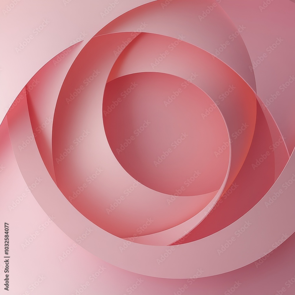 Aufkleber layered pink circular shapes create a minimalistic design on a soft pink background