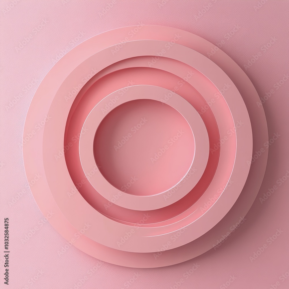 Aufkleber layered pink circular shapes create a minimalistic design on a soft pink background