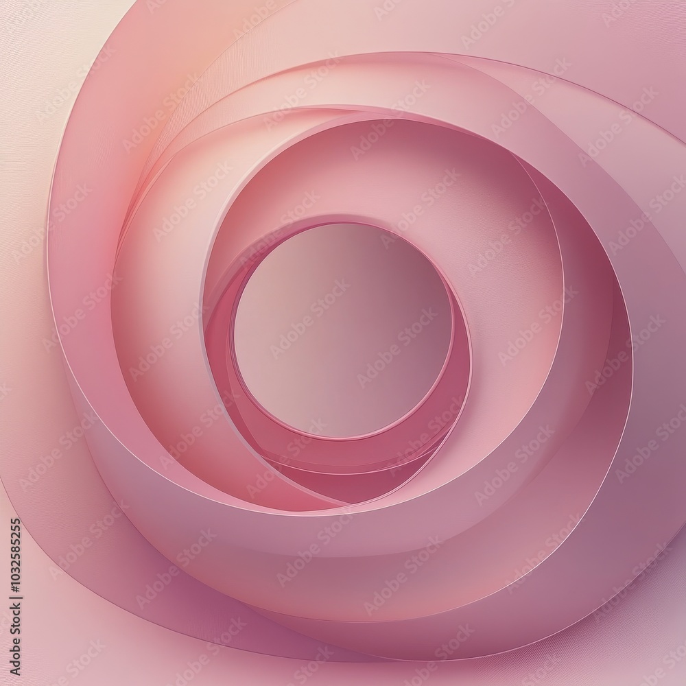 Aufkleber layered pink circular shapes create a minimalistic design on a soft pink background