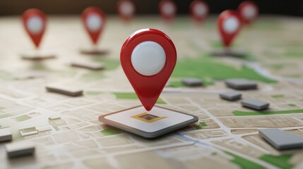 Fototapeta premium Local SEO Optimization for Businesses, local SEO optimization for businesses with an image showing marketers optimizing Google My Business listings,