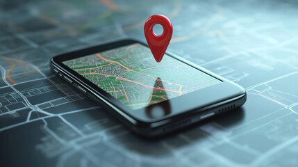 Location services with GPS satellite signal for smartphone ads modern illustration of geofencing technology and online communication.