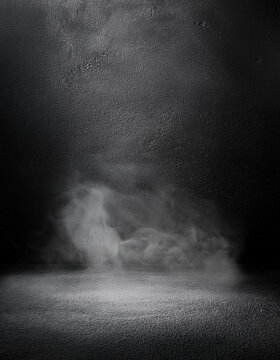 Gray studio background grunge foggy texture with dark edges and light center black and white vertical backdrop
