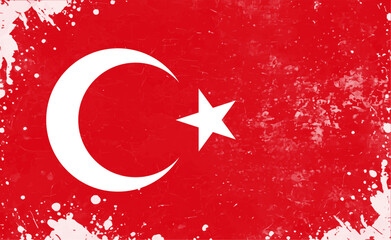 Grunge Turkey flag vector illustration. The national flag of Turkey.