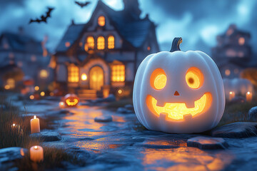 Obraz premium halloween background with pumpkin, with place for text