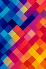 Obraz premium A colorful pattern of squares and triangles