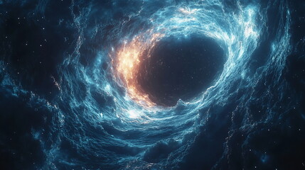 Astronaut Confronts Cosmic Abyss Near Swirling Black Hole