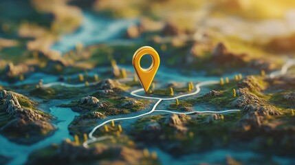 the placemark icon on the map. a placemark on the map